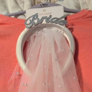Silver and White Bridal Headband